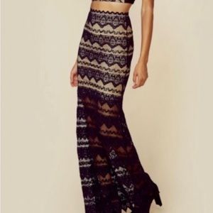 NIGHTCAP Sierra Lace Maxi Skirt Blk M